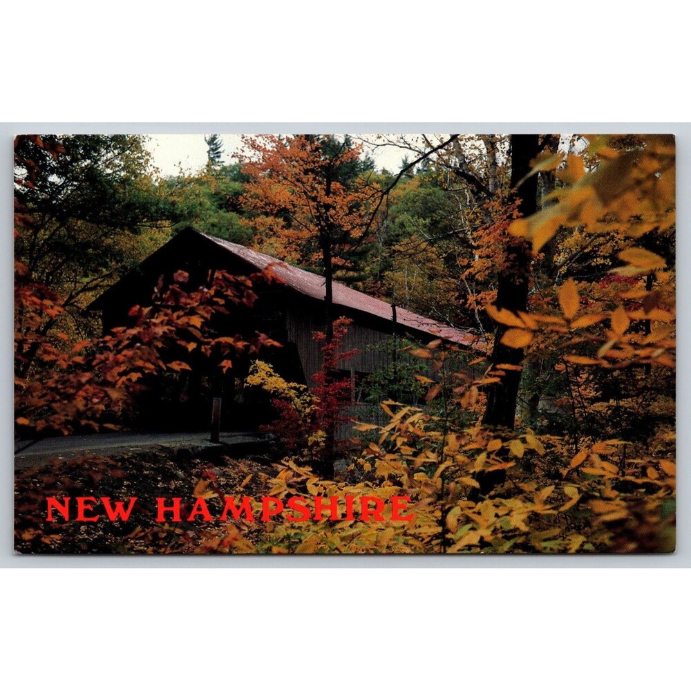 Vintage Postcard Albany Covered Bridge Kancamagus New Hampshire NH Lenfest H-62